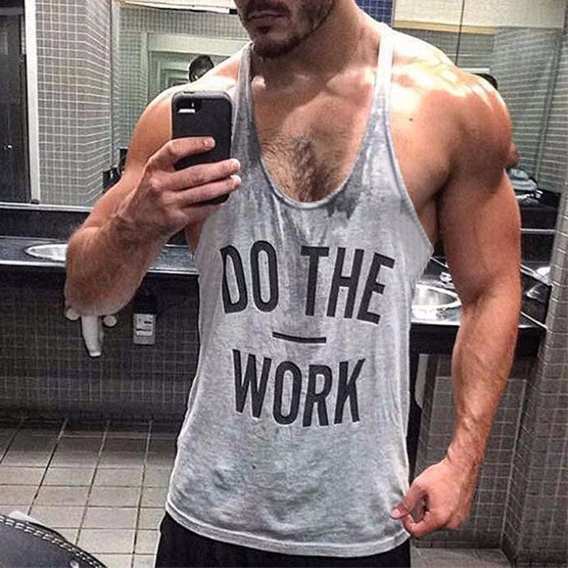 Men Muscle Gyms Workout Tank Tops Bodybuilding Y Back Sleeveless