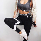 Arrow Print Yoga Legging Pants Black White Patchwork Gym Clothes Legging | eprolo