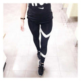 Arrow Print Yoga Legging Pants Black White Patchwork Gym Clothes Legging | eprolo