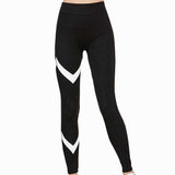 Arrow Print Yoga Legging Pants Black White Patchwork Gym Clothes Legging | eprolo