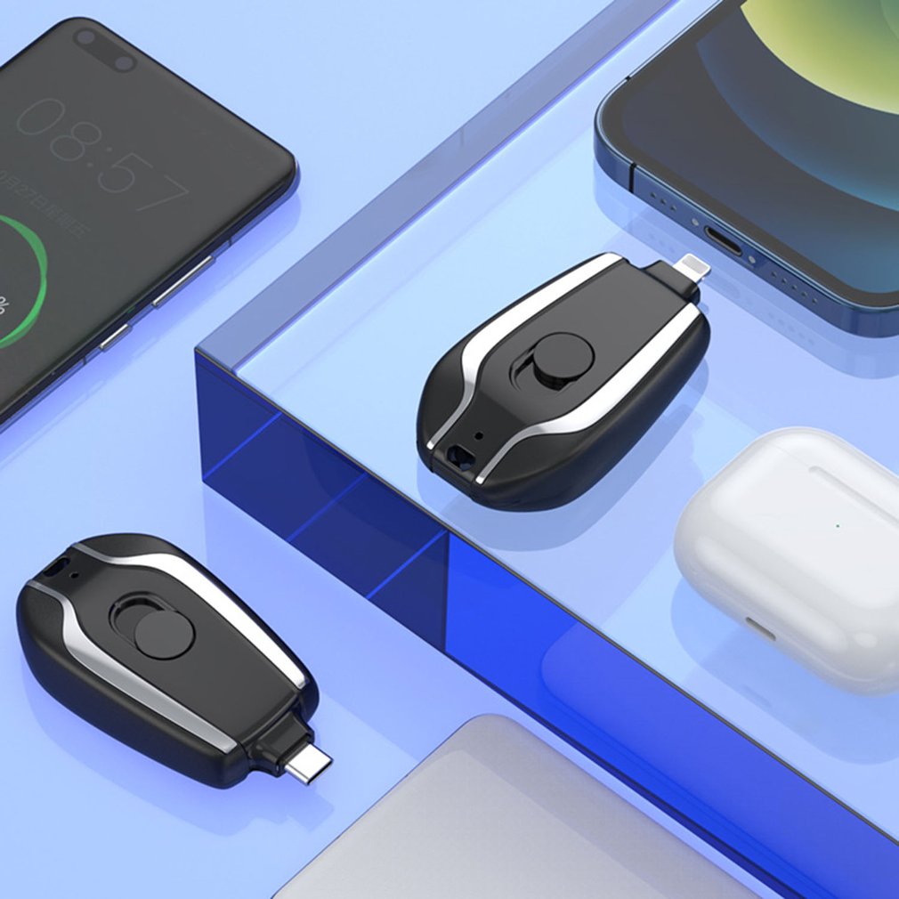 Cargador de llavero con minicargador de emergencia de 1500 mAh