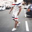 Traje deportivo de manga corta con parches para ocio y atletismo para hombre