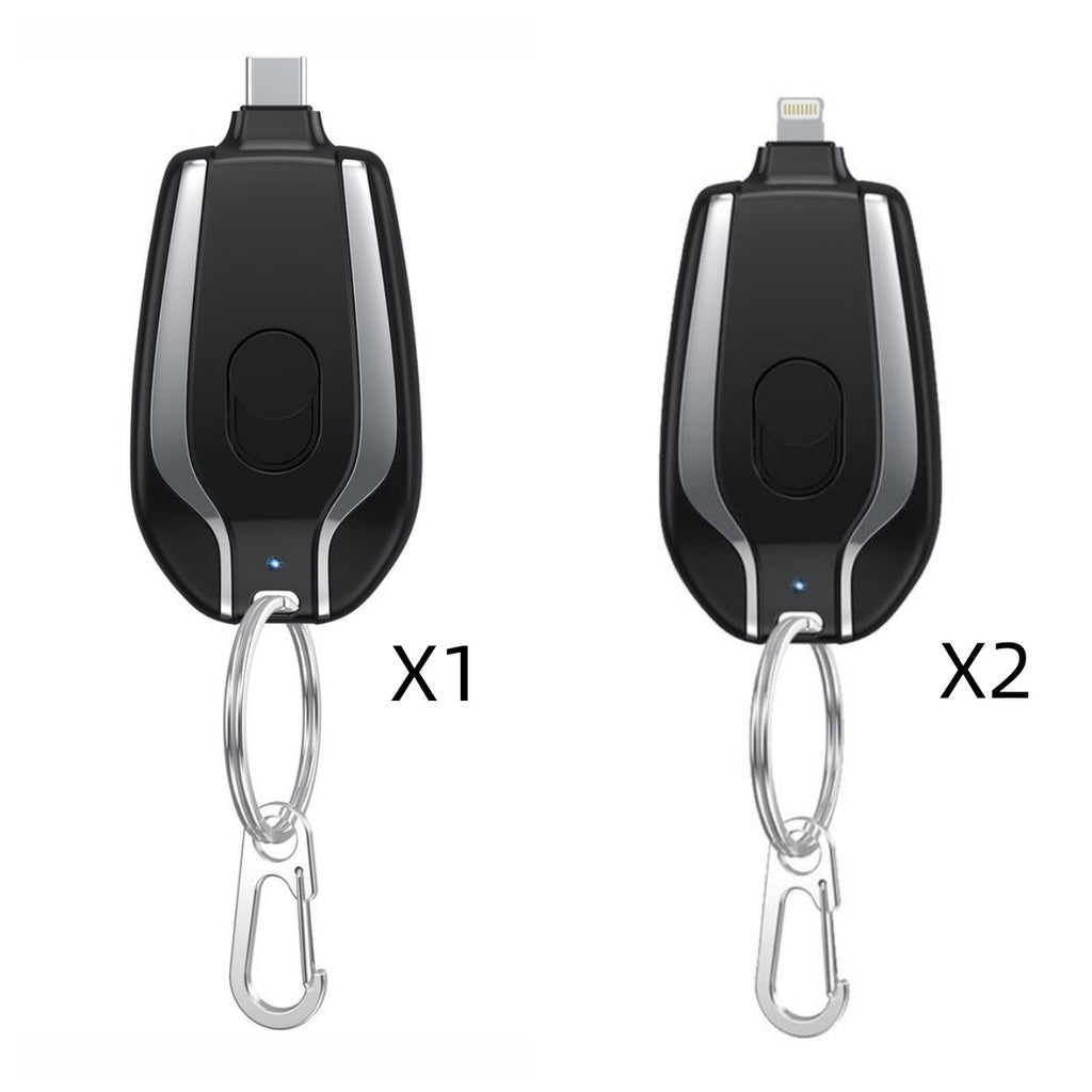 Cargador de llavero con minicargador de emergencia de 1500 mAh