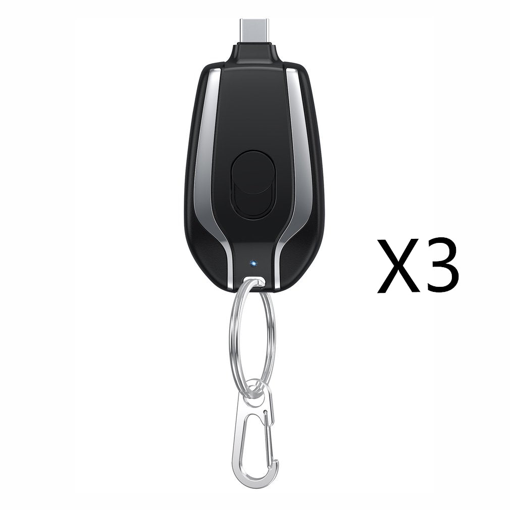 Cargador de llavero con minicargador de emergencia de 1500 mAh