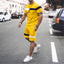 Traje deportivo de manga corta con parches para ocio y atletismo para hombre