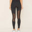 Factory Plain Contrast Panel Mesh Fabric Insert Stitching Polyester Leggings Black Yoga Pants | eprolo