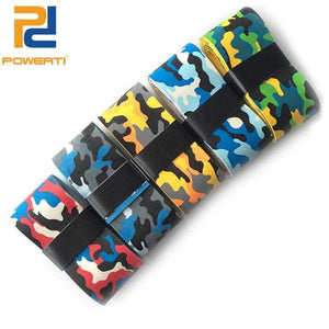 POWERTI 15pcs/lot PU Dry Camouflage Sweat Abrasive Tennis Racket Overgrips Psychedelic Frosted Badminton Racket Grips for Sport | eprolo