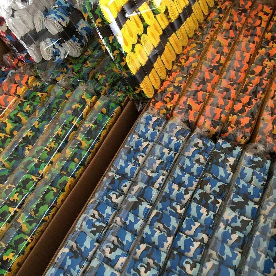 POWERTI 15pcs/lot PU Dry Camouflage Sweat Abrasive Tennis Racket Overgrips Psychedelic Frosted Badminton Racket Grips for Sport | eprolo