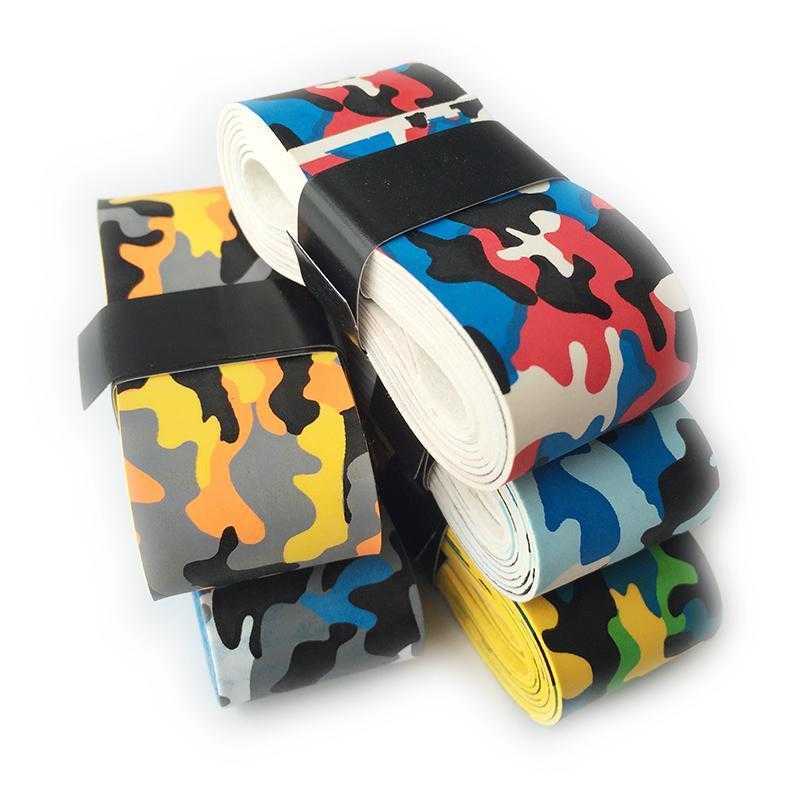 POWERTI 15pcs/lot PU Dry Camouflage Sweat Abrasive Tennis Racket Overgrips Psychedelic Frosted Badminton Racket Grips for Sport | eprolo