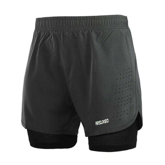 Quick Dry Mens Sports 3" Running Shorts Active Training Exercise Jogging 2 IN 1 Shorts With Longer Liner 4 Colors-in Running Shorts from Sports | eprolo