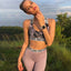 Women's Fitness Suits Pink Crop Tank Top Legging Pants 2 Pieces Set | eprolo