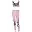 Women's Fitness Suits Pink Crop Tank Top Legging Pants 2 Pieces Set | eprolo