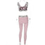 Women's Fitness Suits Pink Crop Tank Top Legging Pants 2 Pieces Set | eprolo